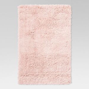2'6"x3'10" Washable Plush Shag Accent Rug Pink - Room Essentials